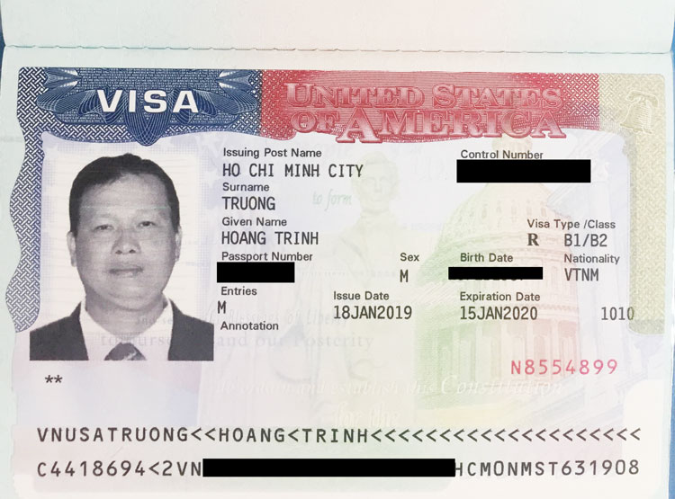 Visa du lịch Mỹ của bác Trương Hoàng Trinh - Visa VinEdu