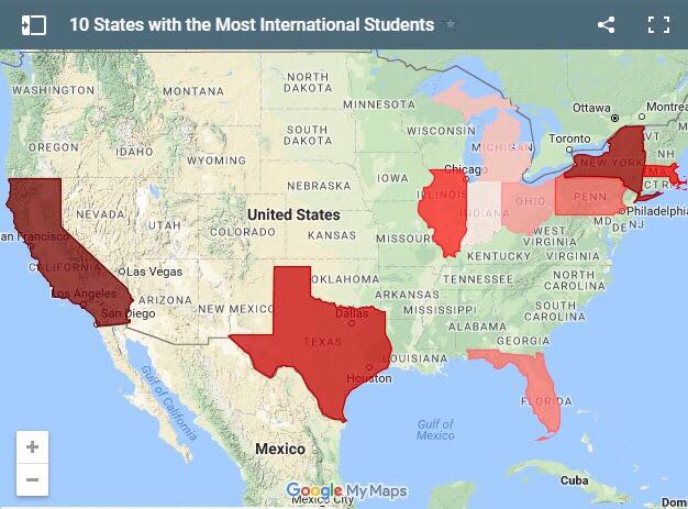 10 tiểu bang Hoa Kỳ thu hút lượng du học sinh quốc tế lớn nhất